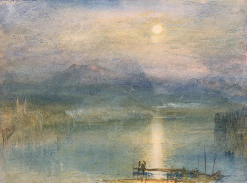 Luar sobre o Lago Lucerna com o Rigi ao Fundo - William Turner